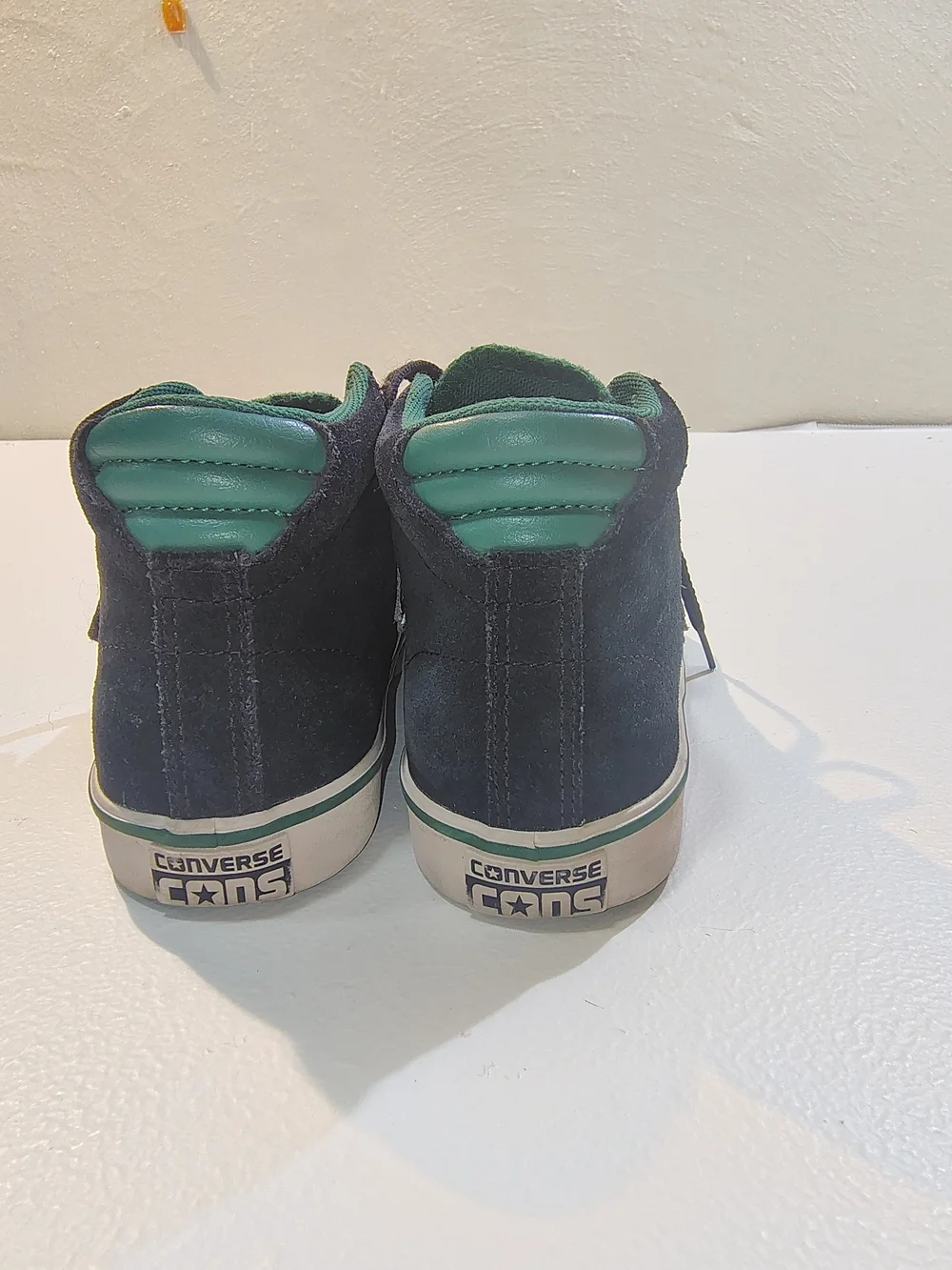 Converse Kids Black High-Top Sneakers with Green Lining